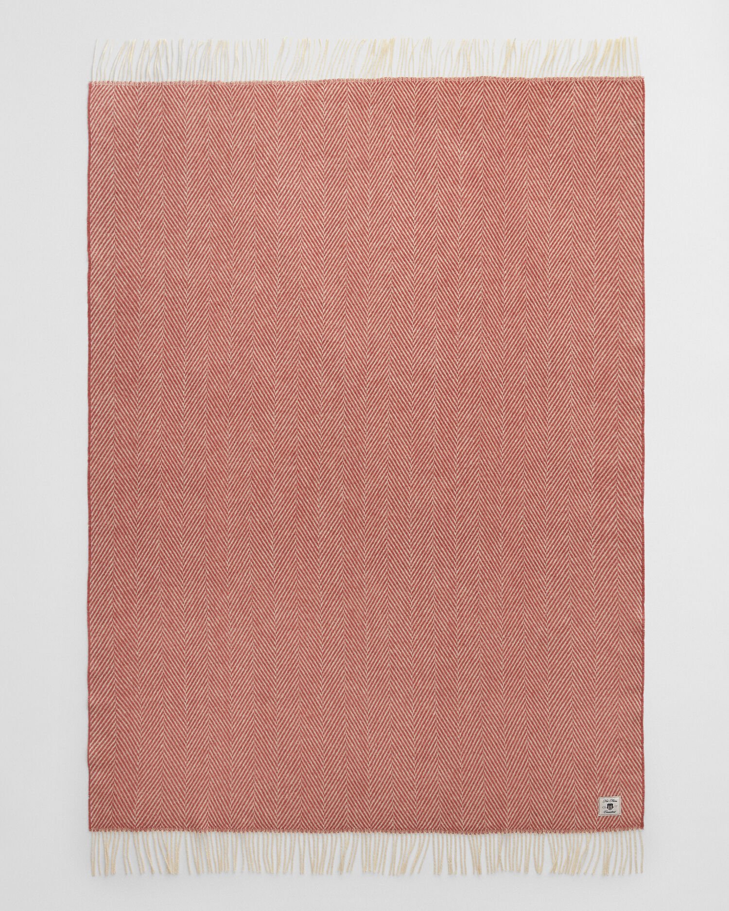 Wollen sprei met visgraatmotief