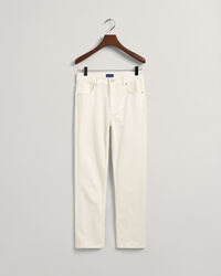 Witte iets kortere Slim Fit jeans