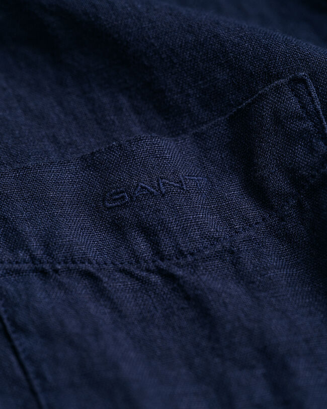 Regular Fit speciaal geverfd linnen overhemd met korte mouwen