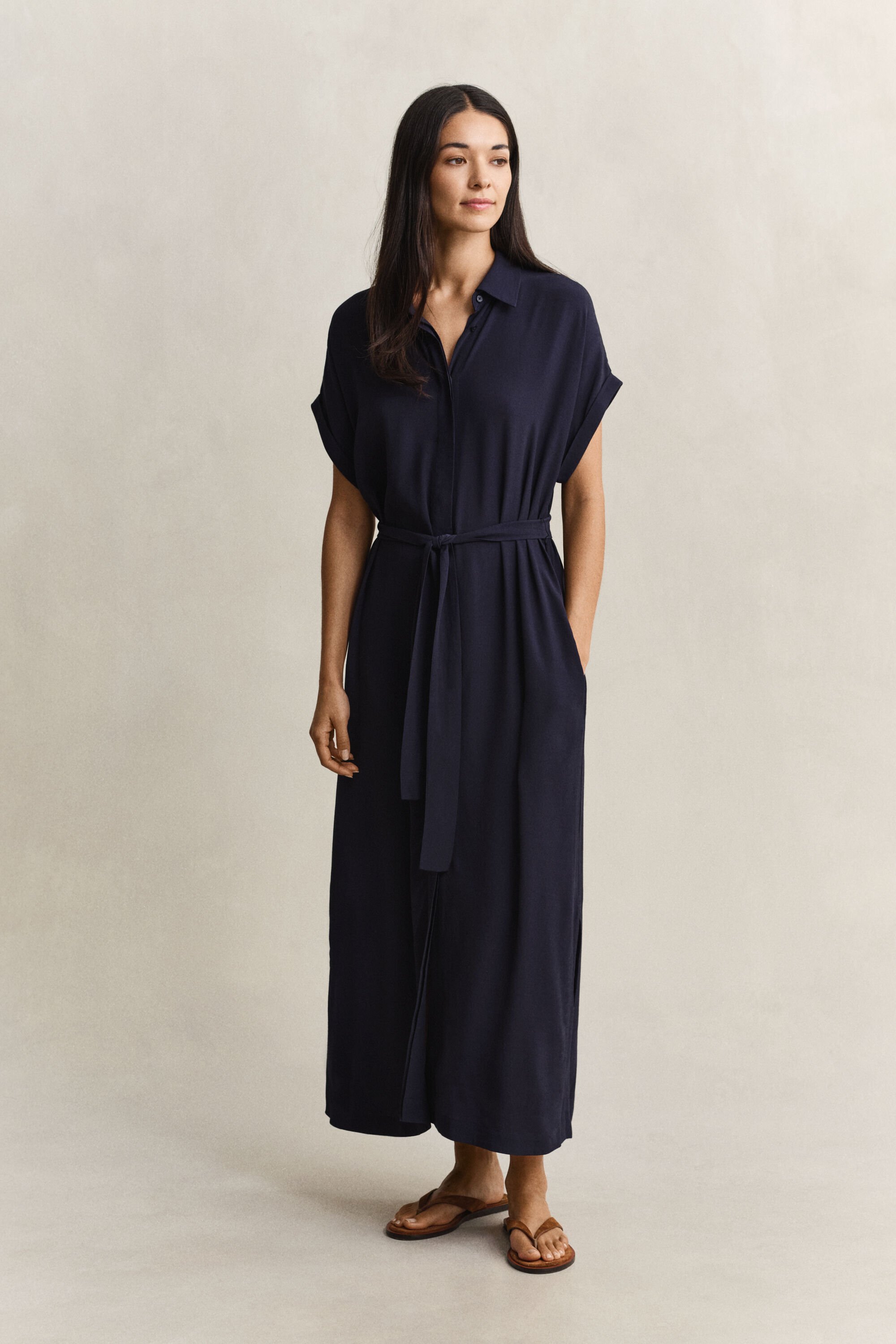 Overoverhemdjurk met kapmouwtjes