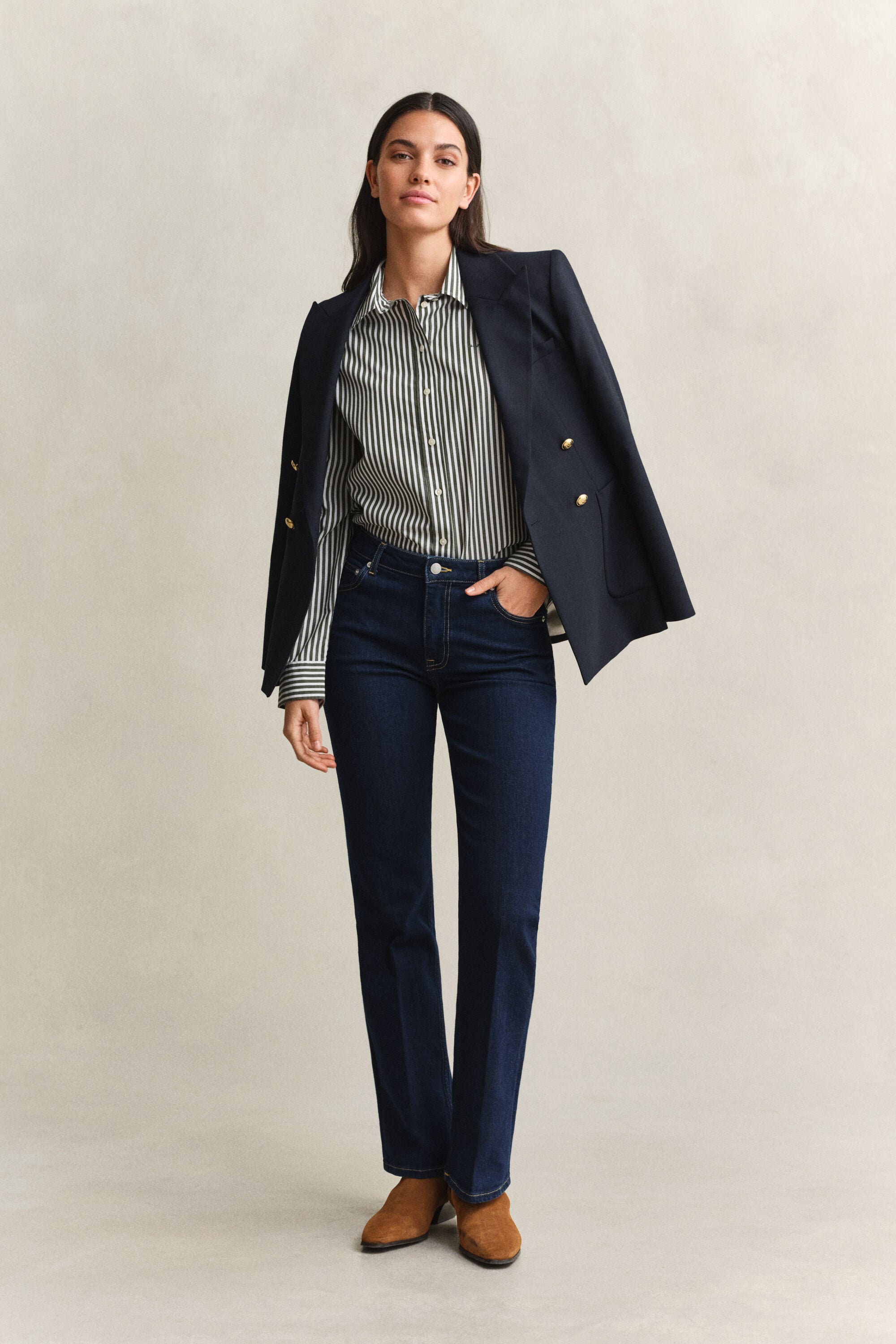 Regular Fit Classic gestreept overhemd van poplin