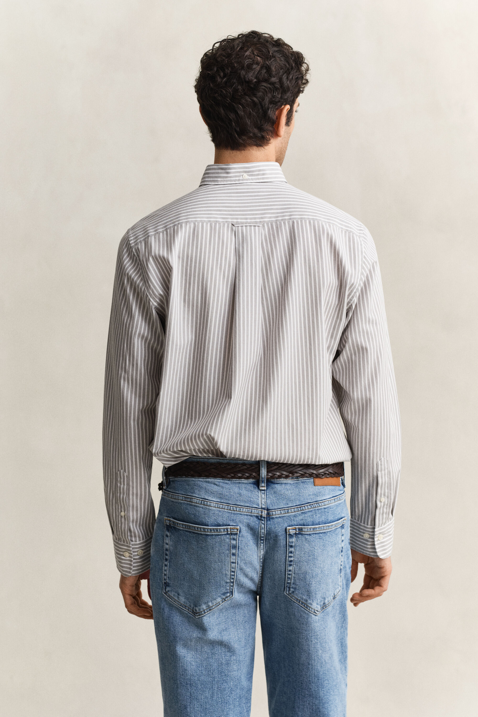 Klassiek poplin overoverhemd met strepen