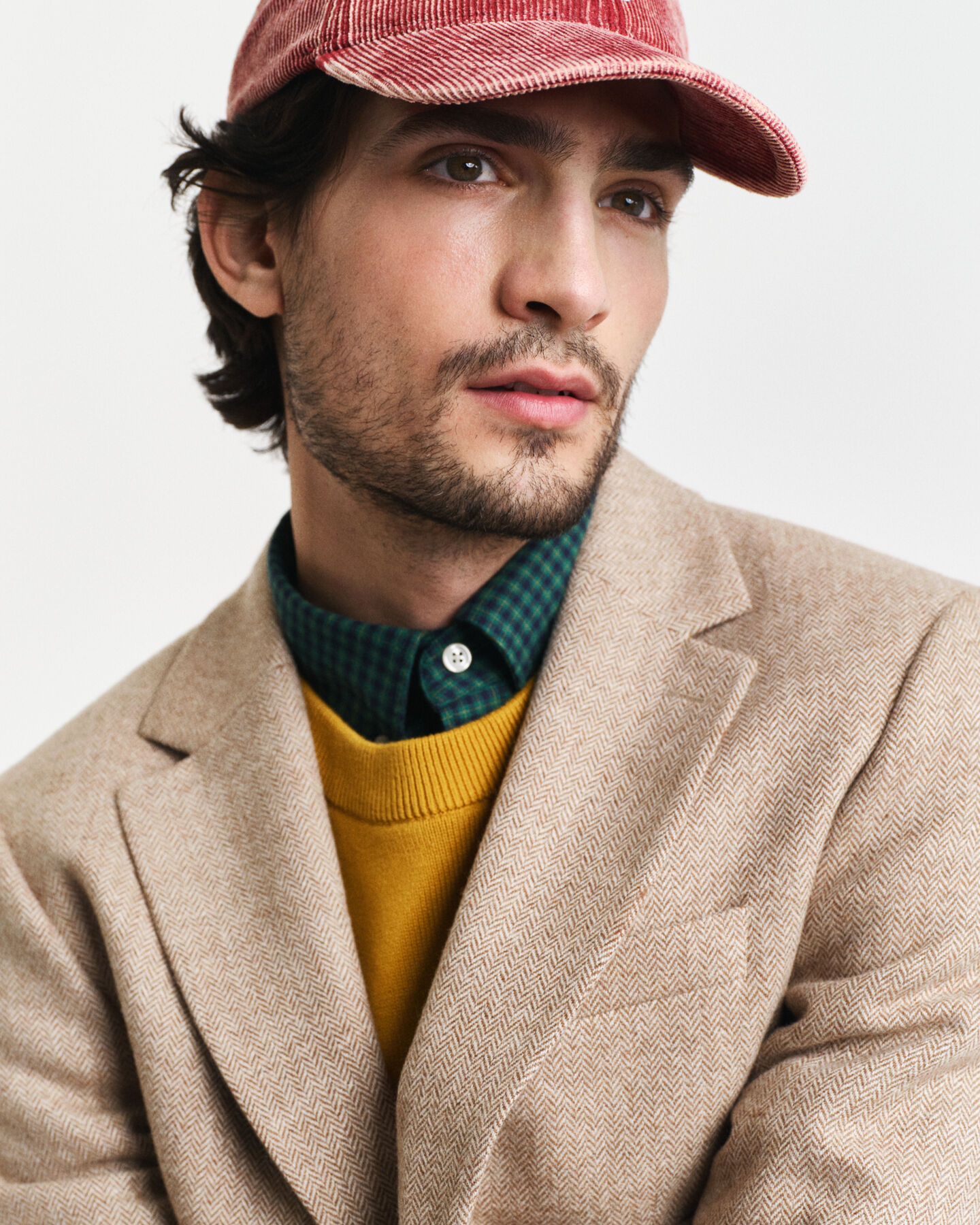 Kostuumblazer met visgraatmotief