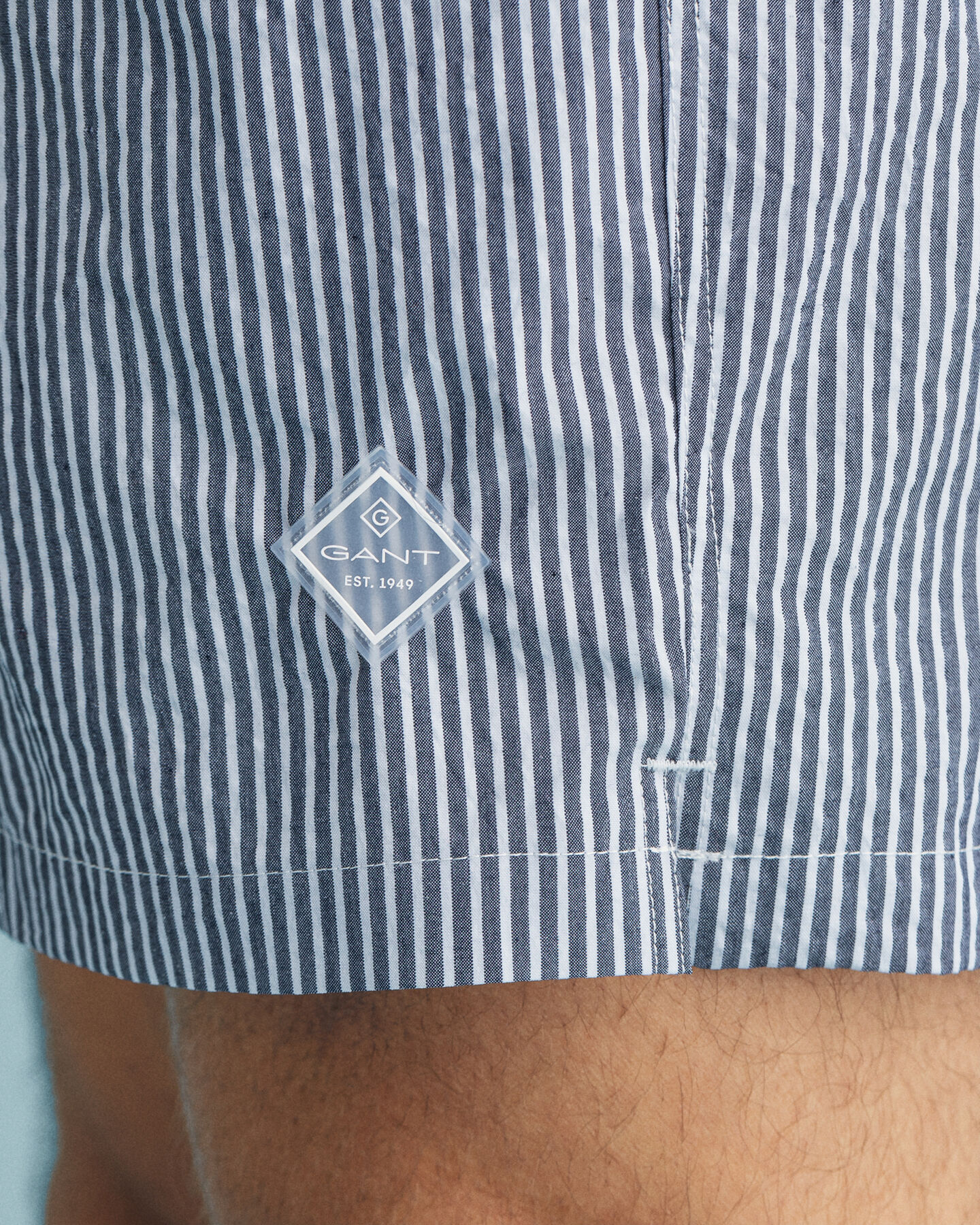 Classic Fit zwemshort van seersucker