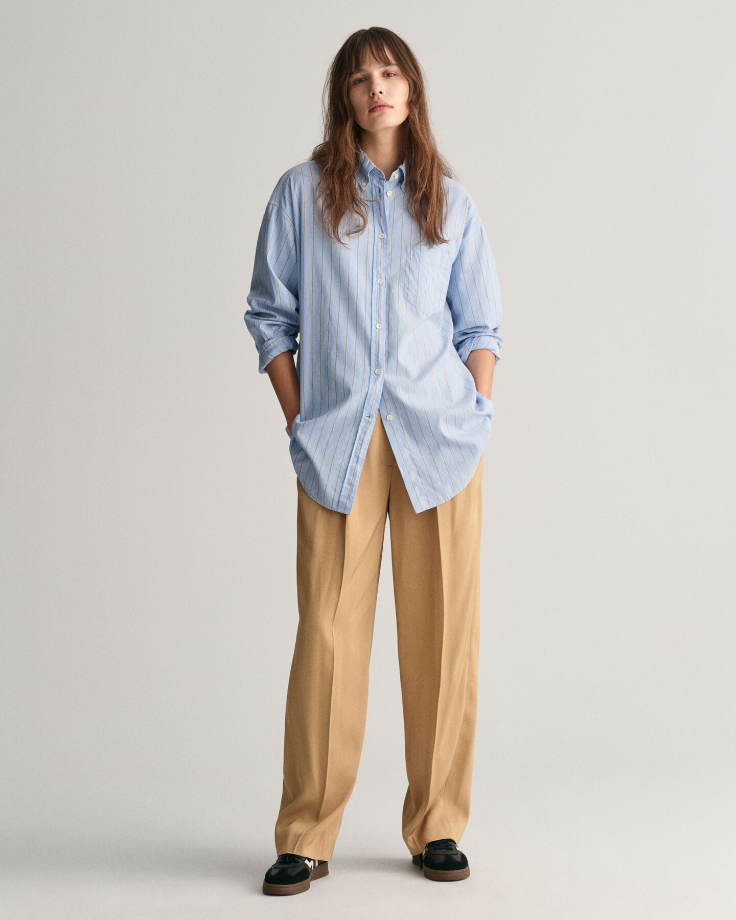 Oversized gestreept Luxury Oxford overhemd