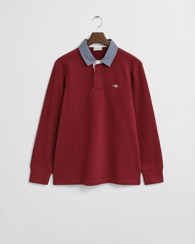 Heavy Rugger met chambray kraag