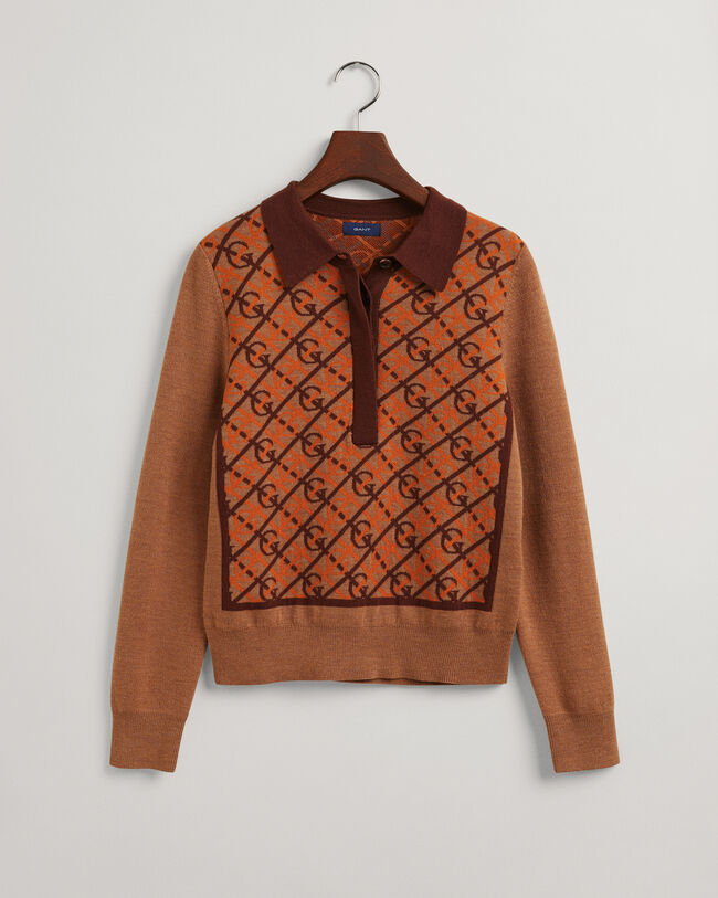 Top met kraag en G-patroon