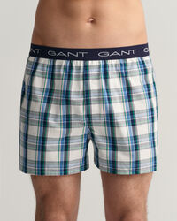 Set van twee boxershorts met strepen en ruiten