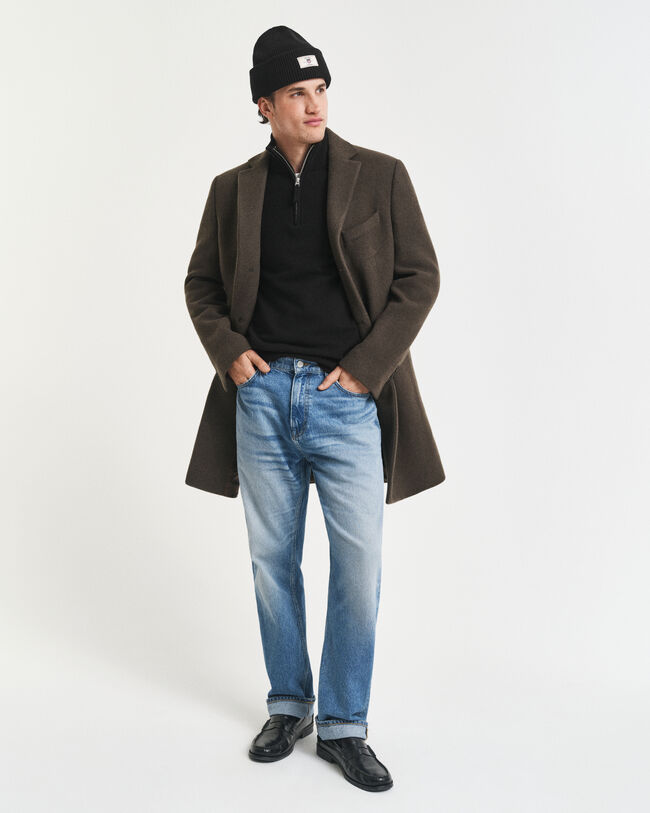 Trui met korte rits van buitengewoon zachte lamswol