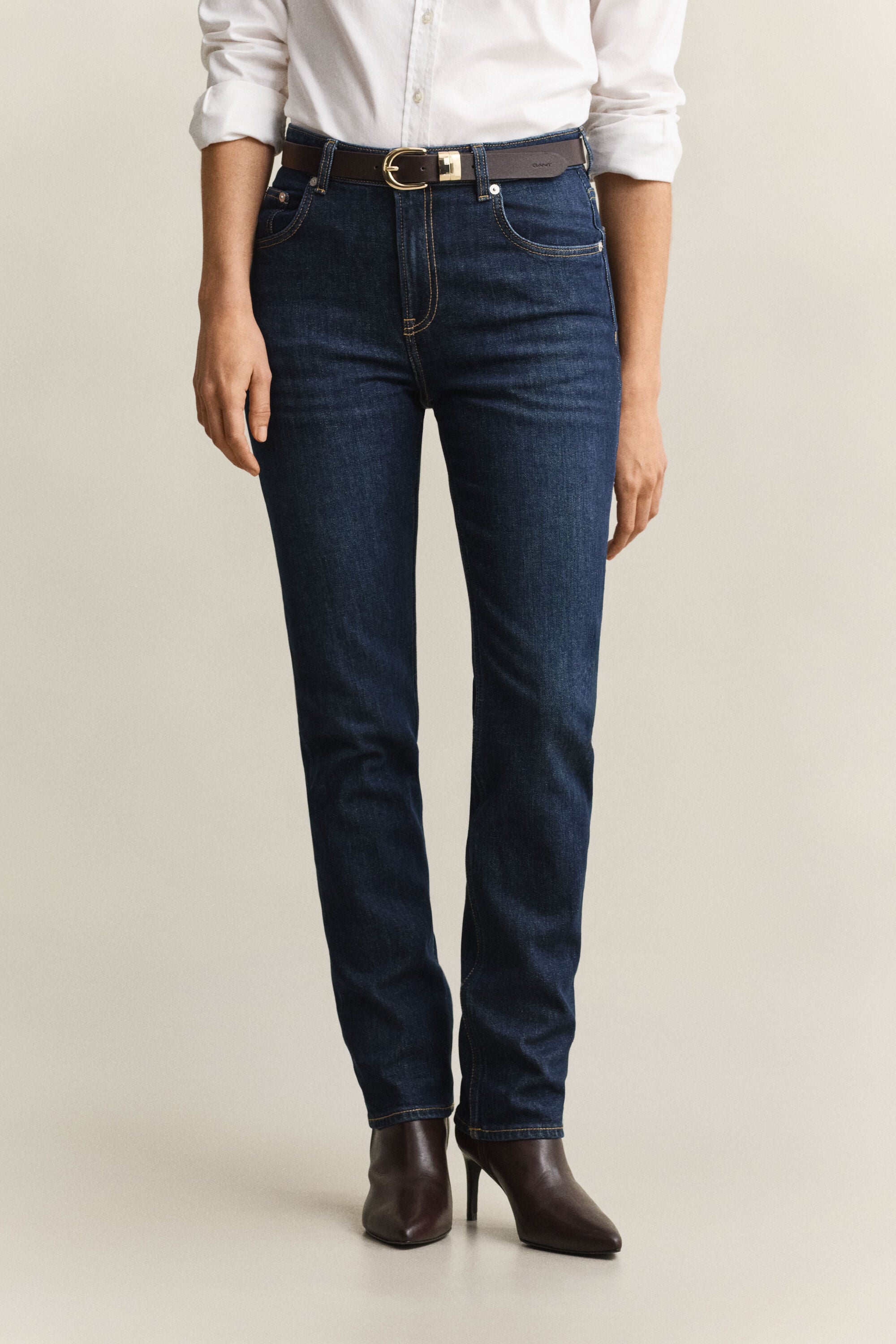 Stretchjeans met rechte pijpen