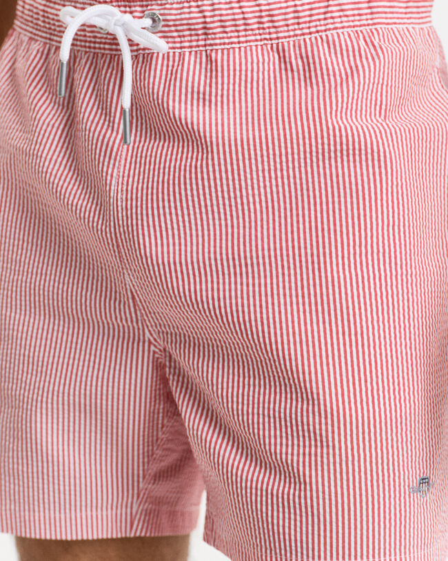 Zwemshort van seersucker