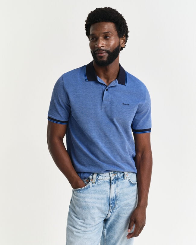 4-kleurig Oxford piqué poloshirt
