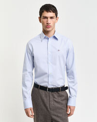 Slim Fit overhemd van stretchpoplin