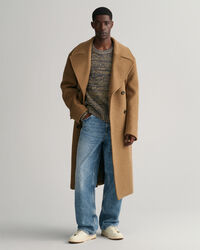 Meerkleurige geribde trui met ronde hals