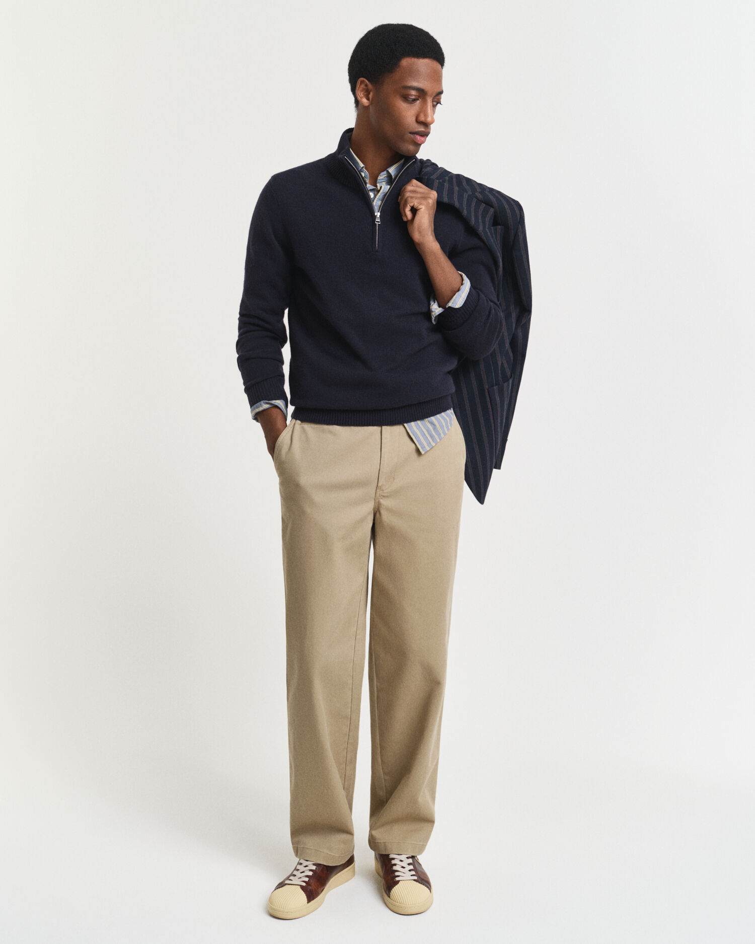 Kasjmier trui met korte rits