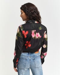 Regular Fit overhemd van katoen en zijde met bloemen