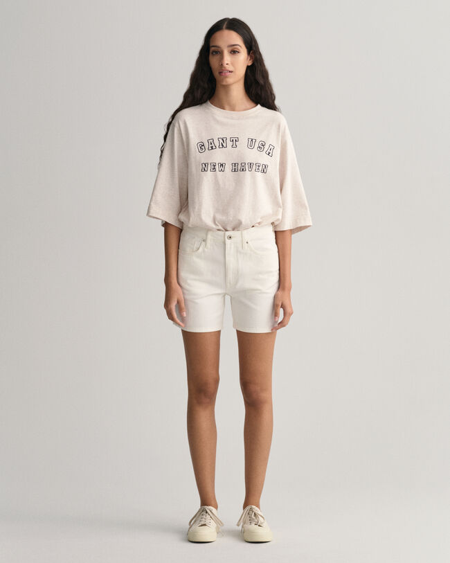 Witte denim short