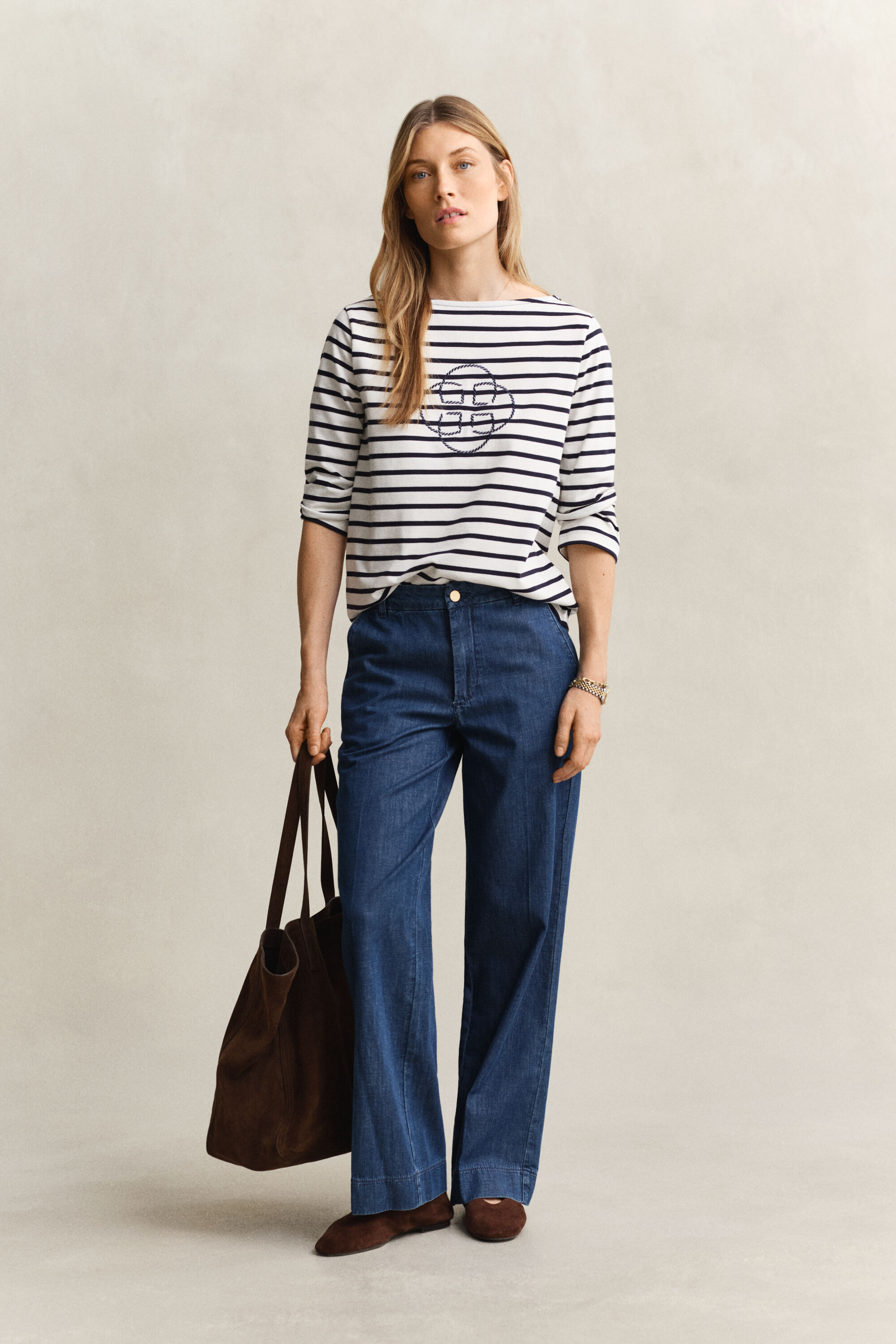 T-shirt met driekwart mouwen