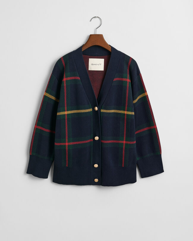 Geruit vest met V-hals