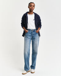 Tonal Shield hoodie met ritssluiting