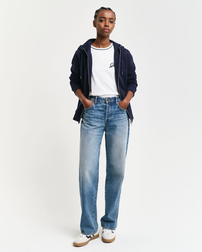 Tonal Shield hoodie met ritssluiting