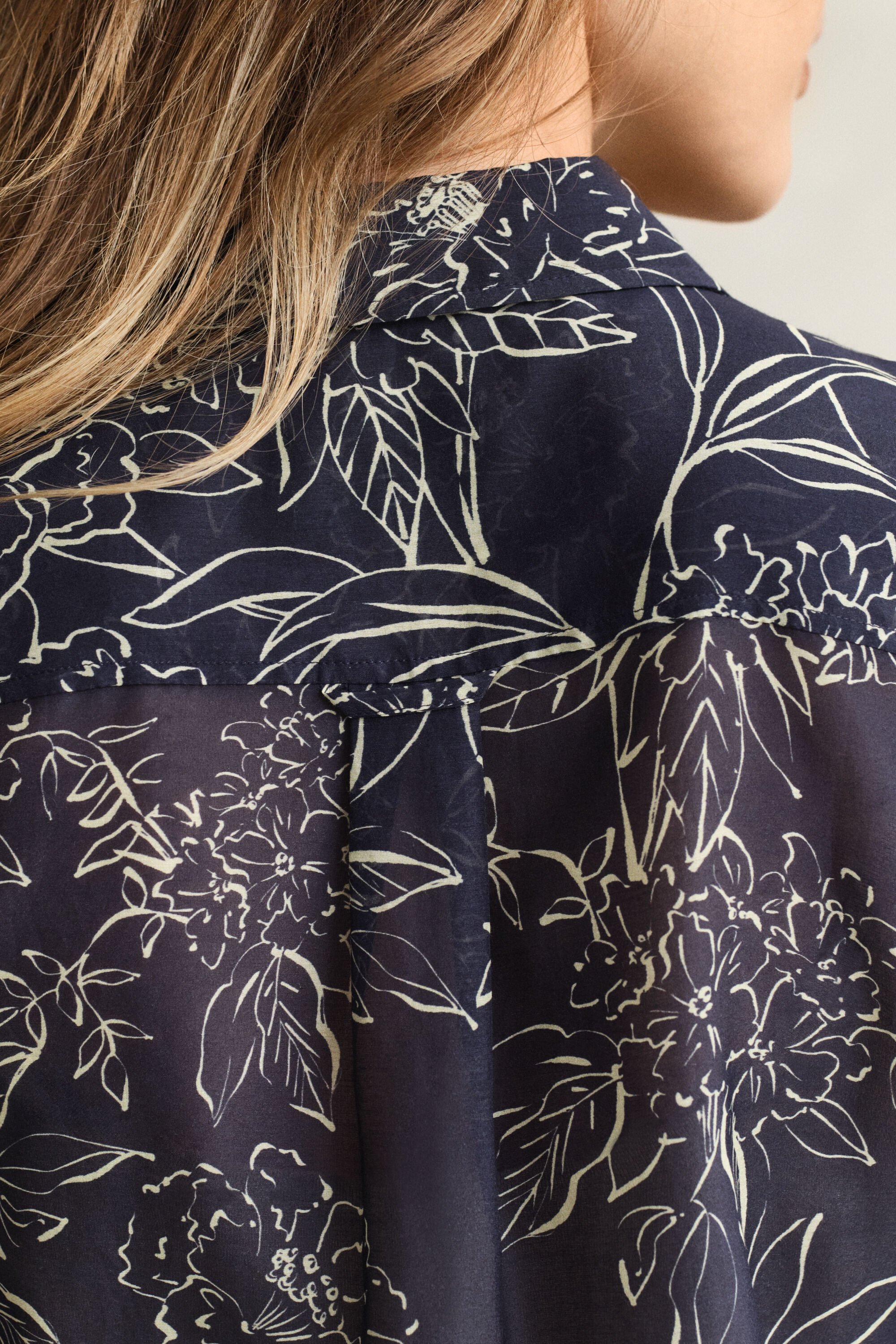 Regular Fit overhemd met bloemenprint van katoen en zijde