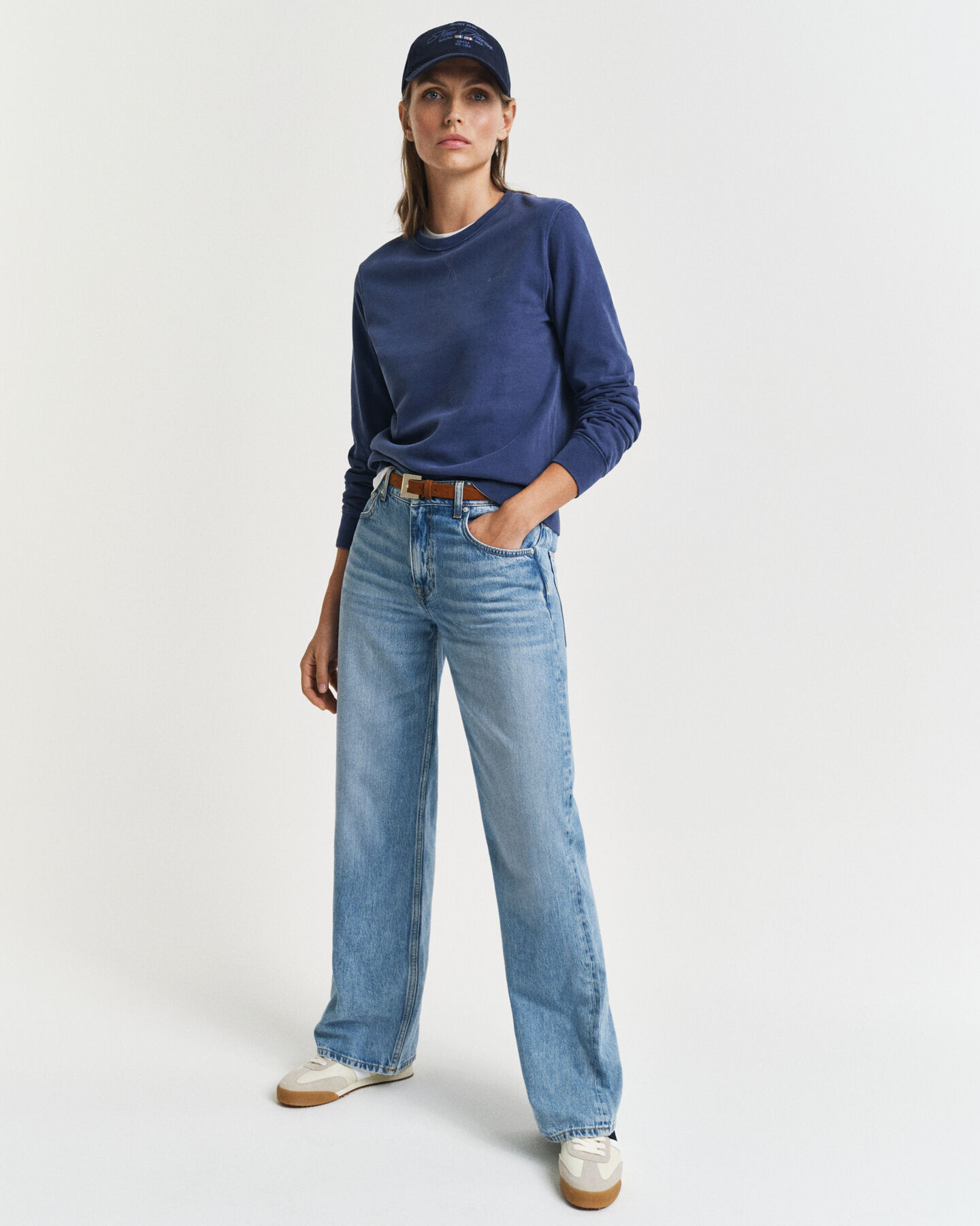 Sunfaded sweatshirt met ronde hals