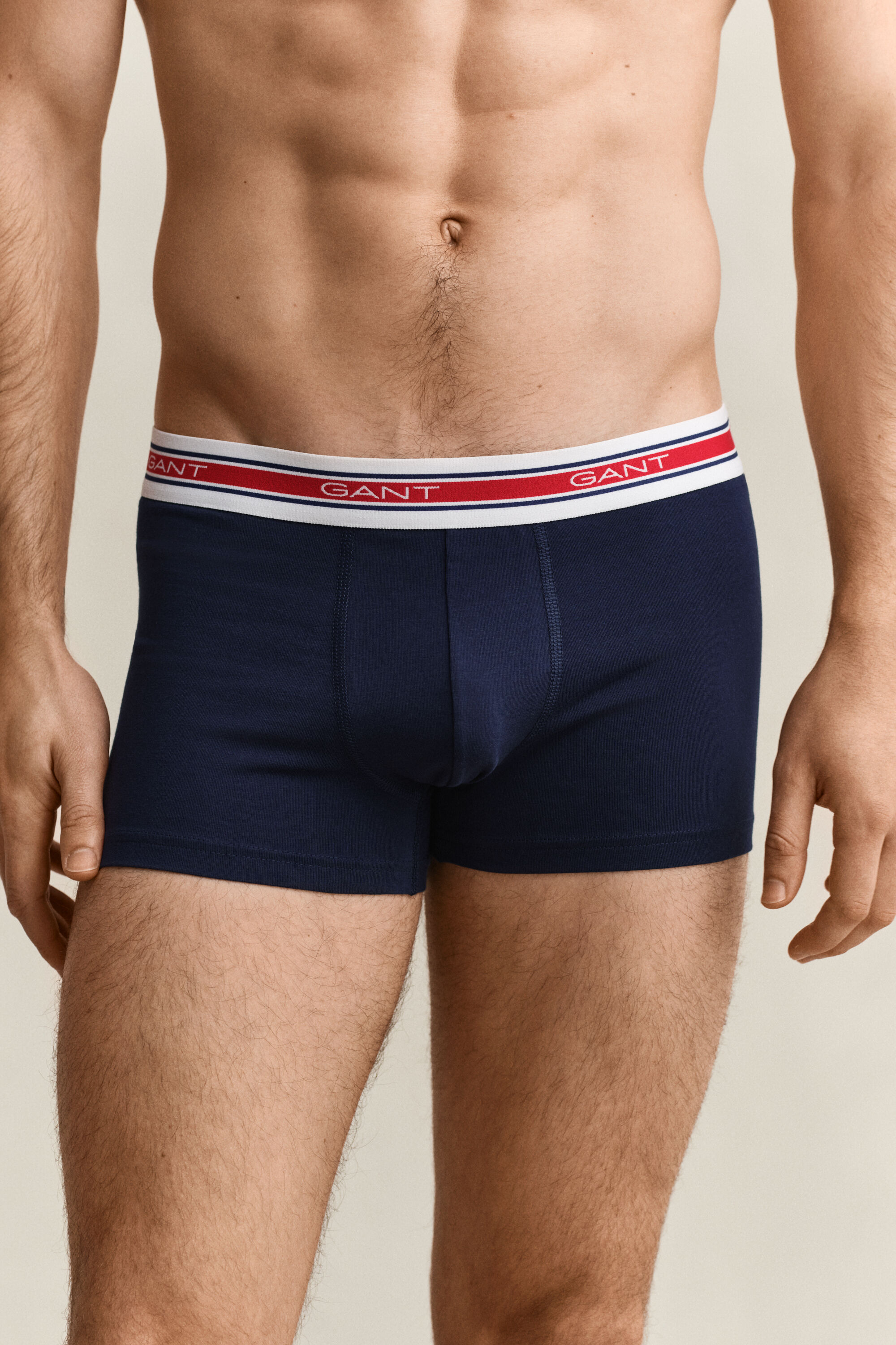 Set van drie boxershorts met gestreepte tailleband