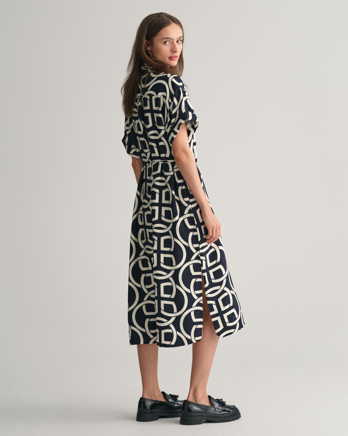 Monogram Print kaftan met korte mouwen