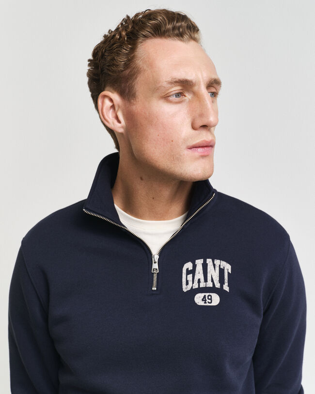 GANT 49 Arch Graphic sweatshirt met korte rits