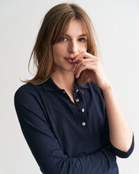 Naadloos poloshirt met lange mouwen