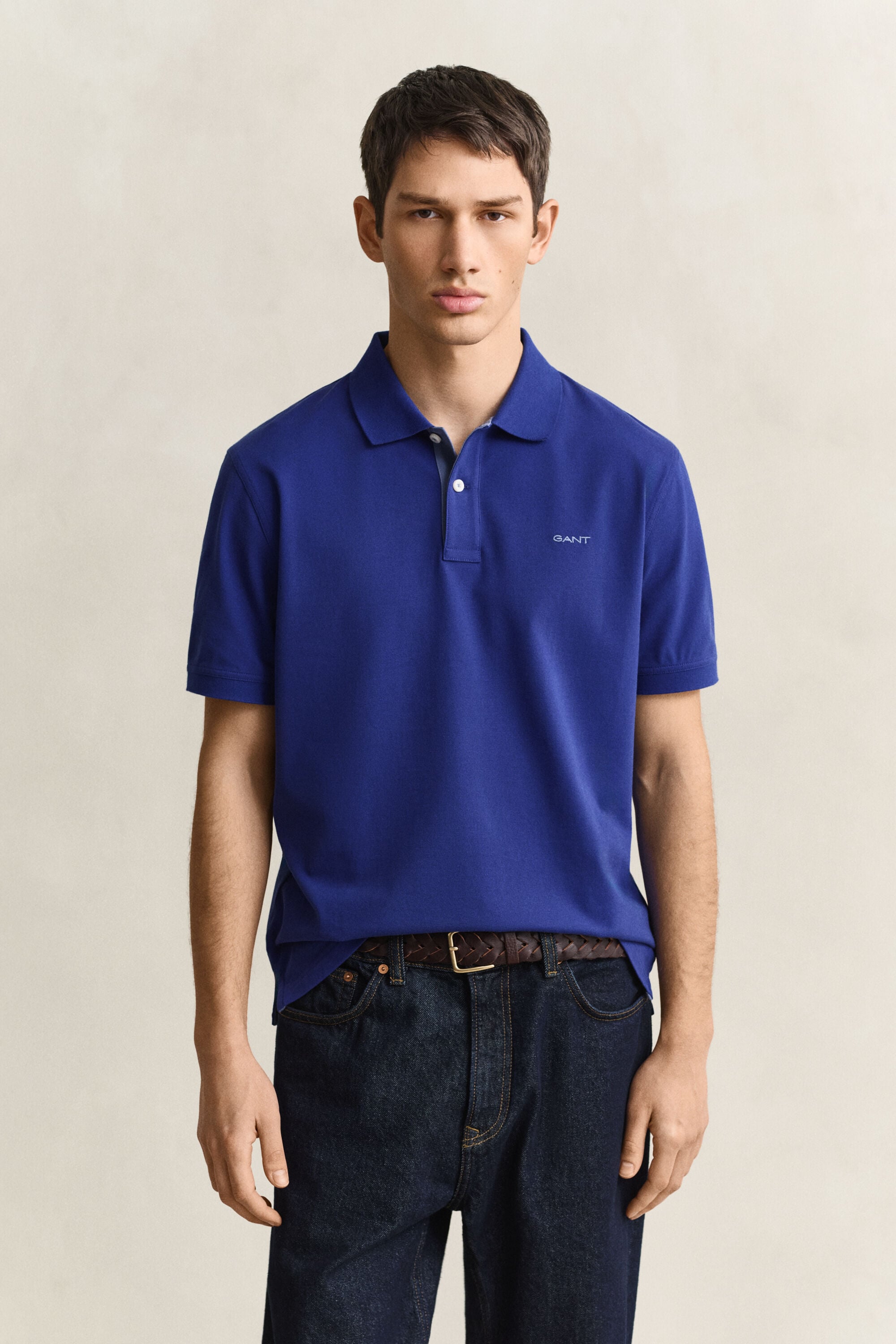Piqué poloshirt met contrasterend detail