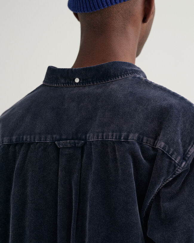 Relaxed Fit sterk verwassen corduroy overhemd