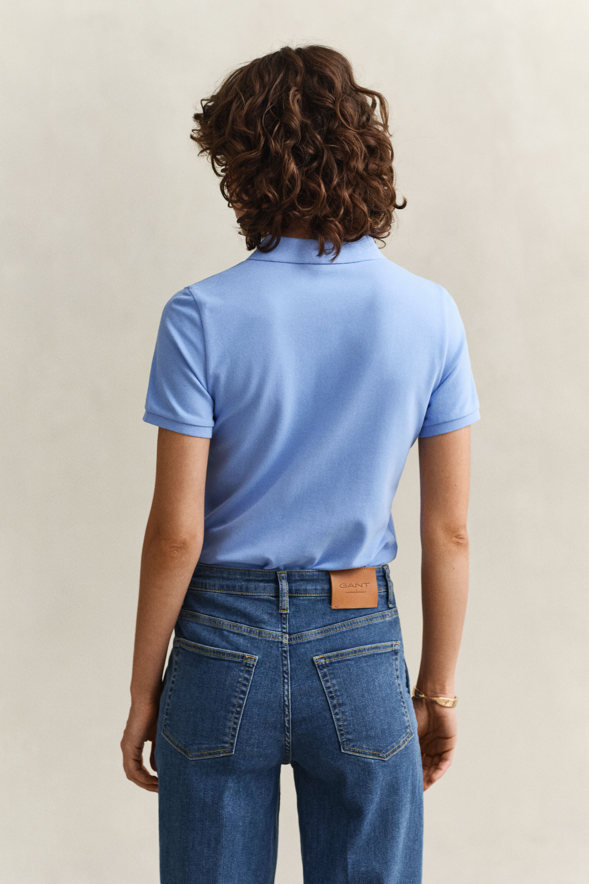 Piqué poloshirt met contrasterend detail