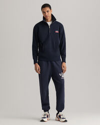 Retro Flag sweater met korte rits