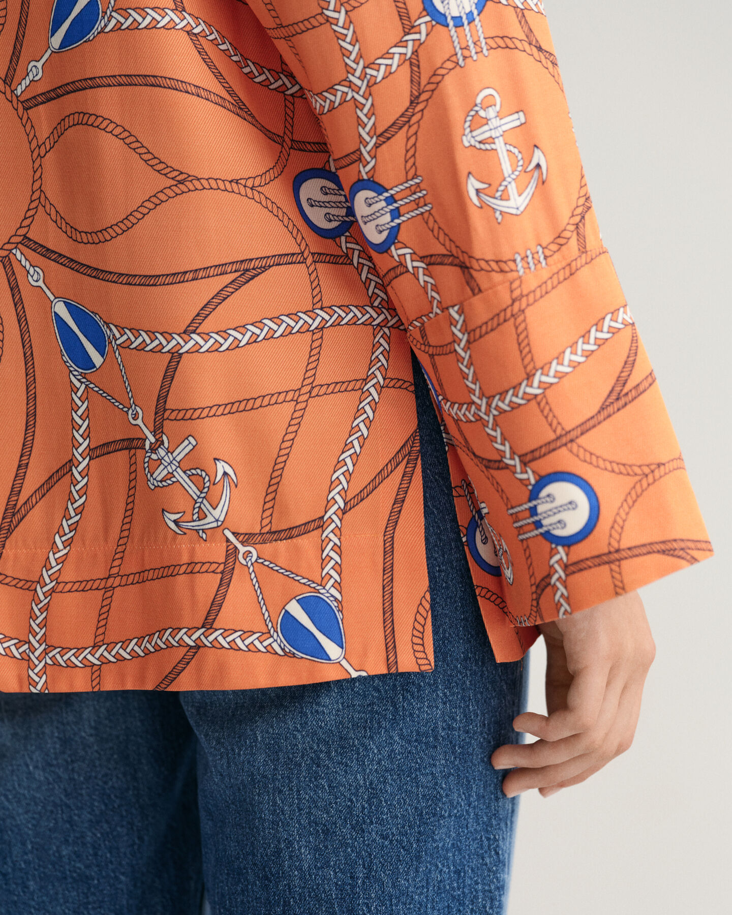 Blouse met Sailing-print