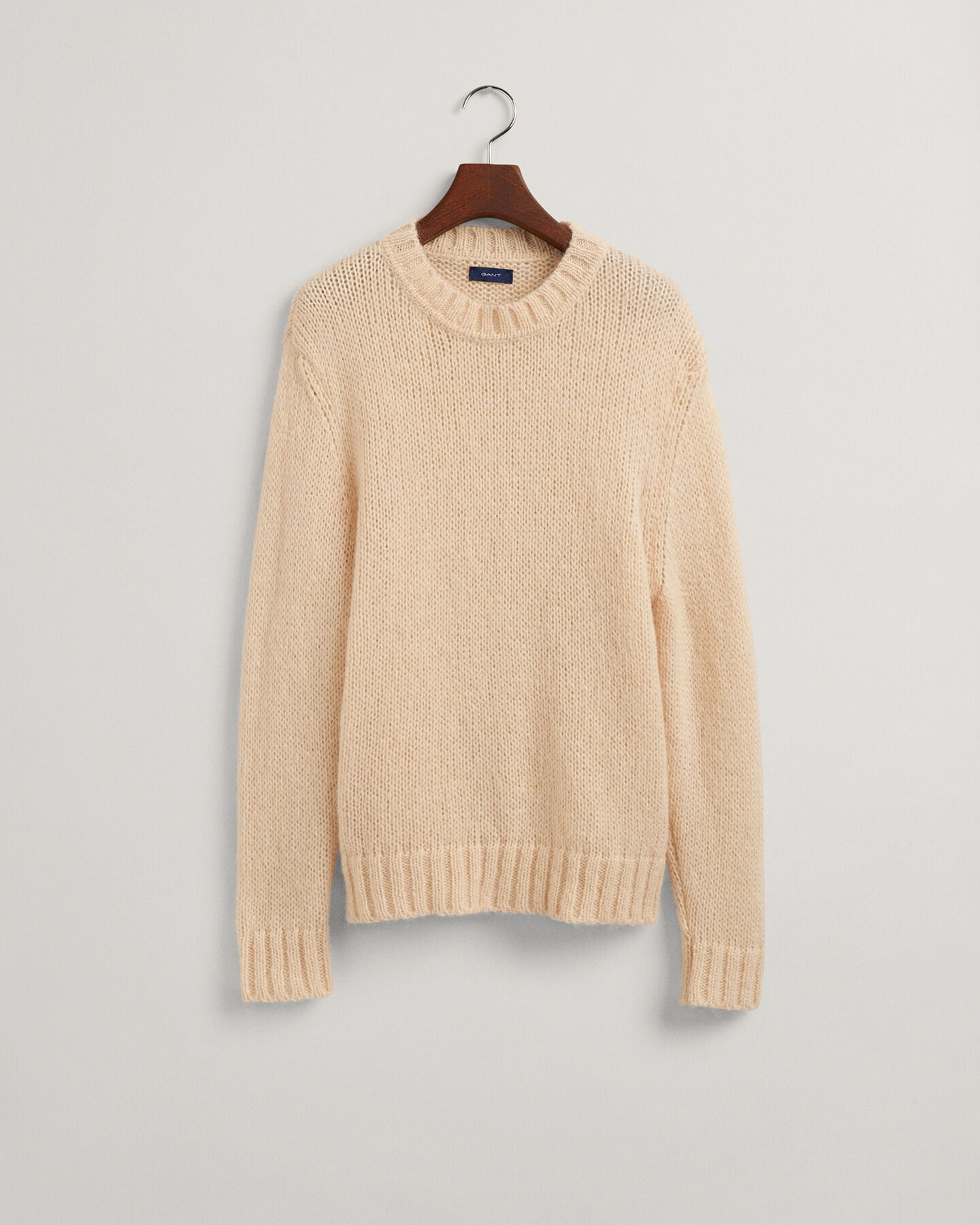 Effen sweater van mohair met ronde hals