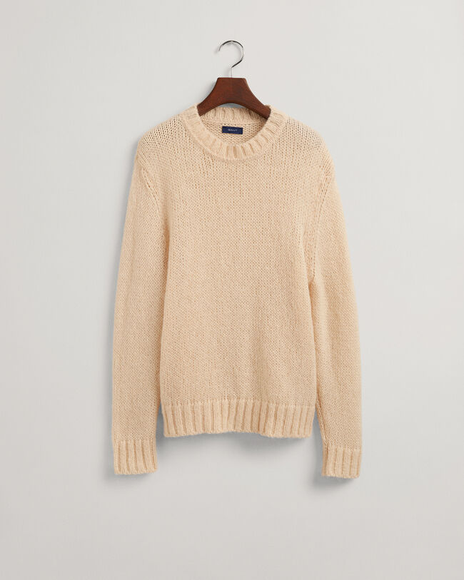 Effen sweater van mohair met ronde hals