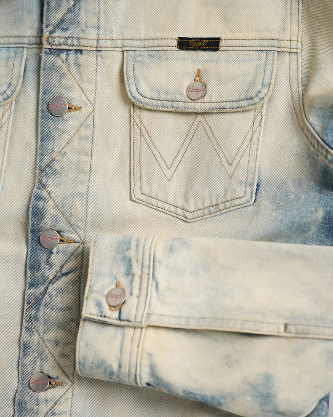 Wrangler x GANT jack van gebleekt denim