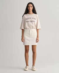Witte denim rok