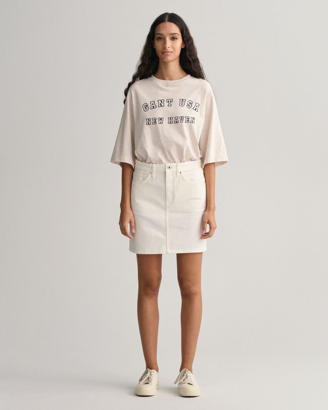 Witte denim rok