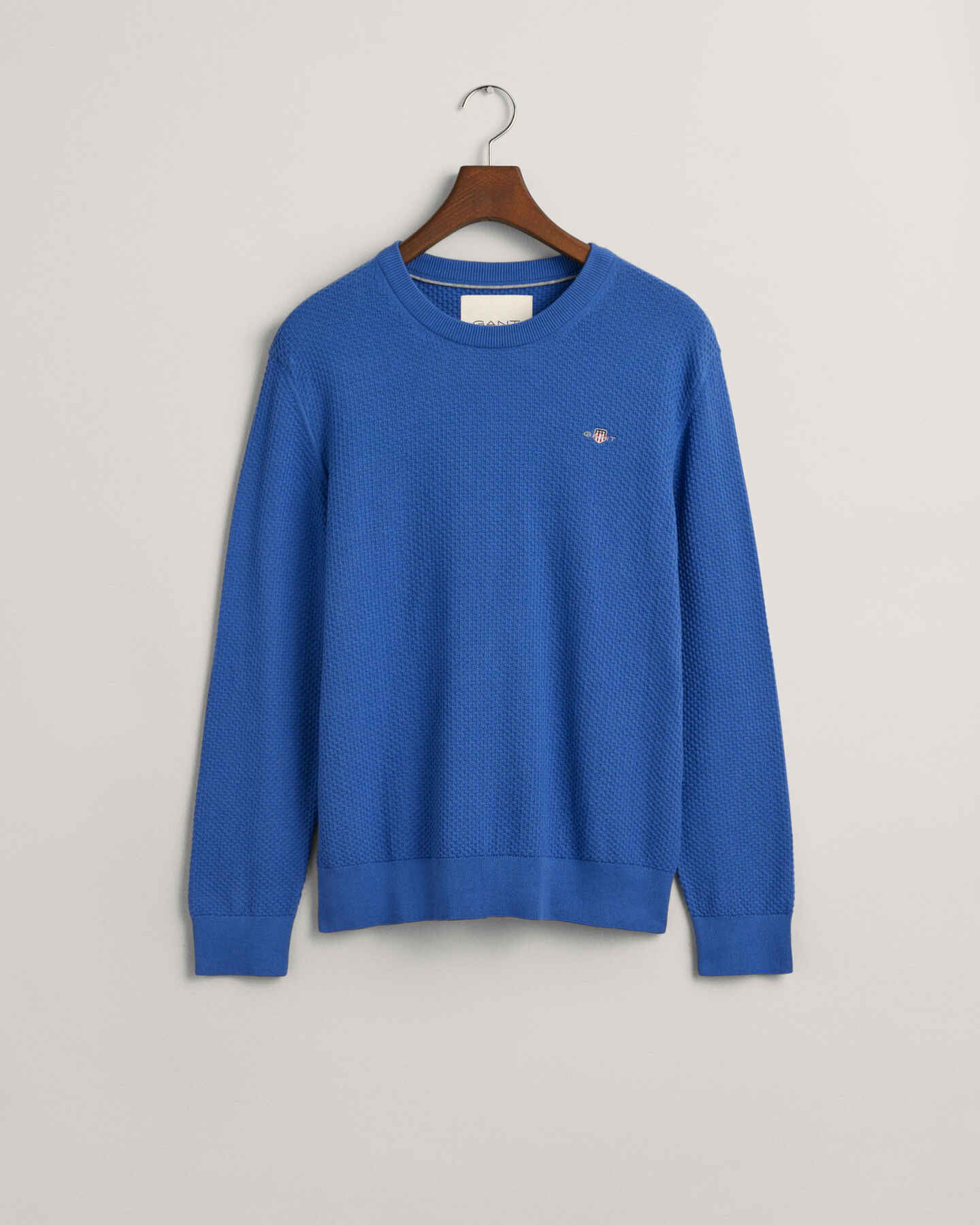 Structured trui met ronde hals van katoen