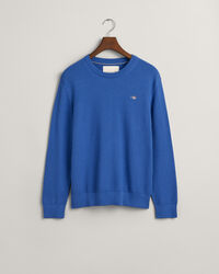 Structured trui met ronde hals van katoen