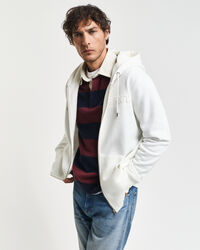 Gebosseleerde hoodie met ritssluiting