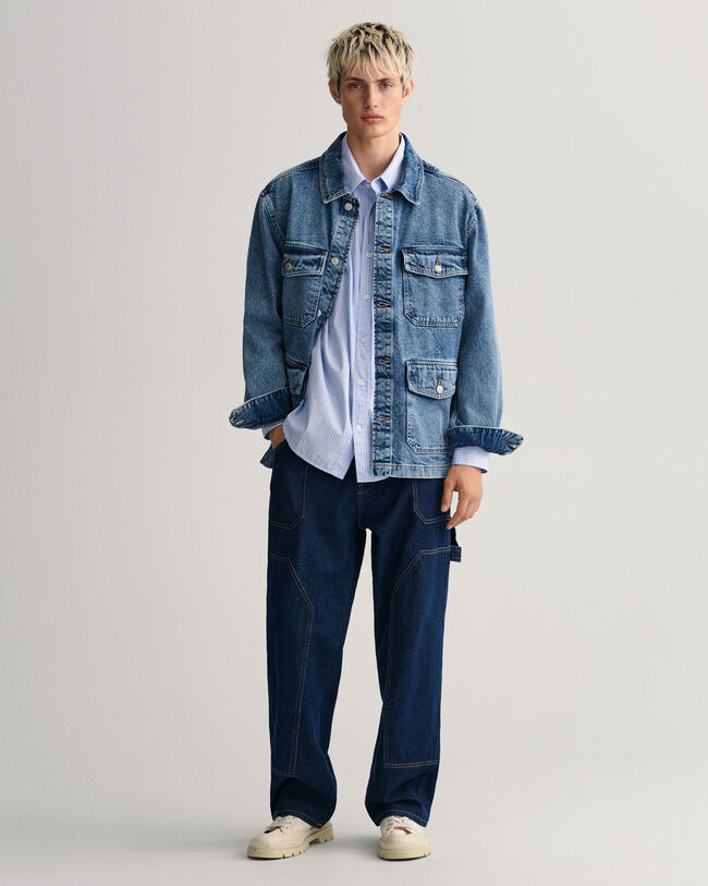 Oversized gestreept overhemd van poplin