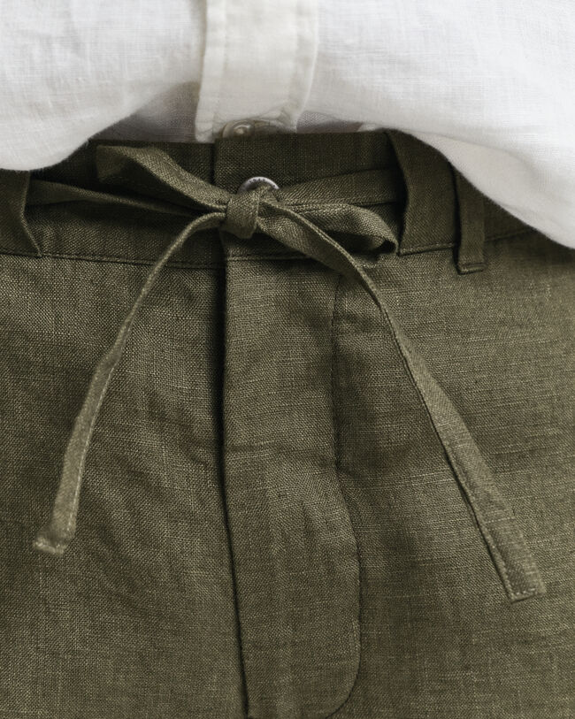 Relaxed Fit linnen short met trekkoordje