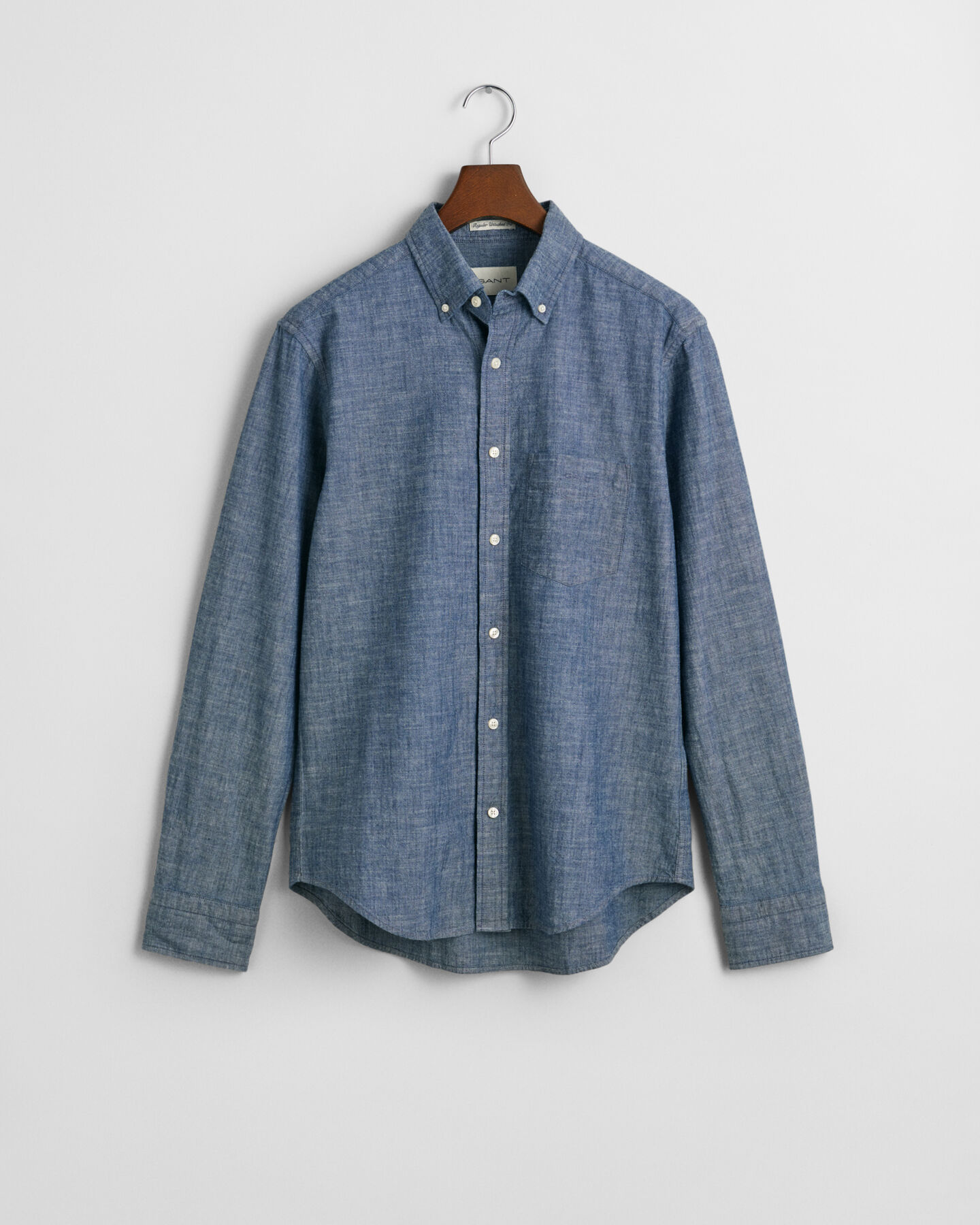 Regular Fit indigo chambray overhemd