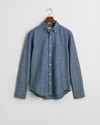 Regular Fit indigo chambray overhemd