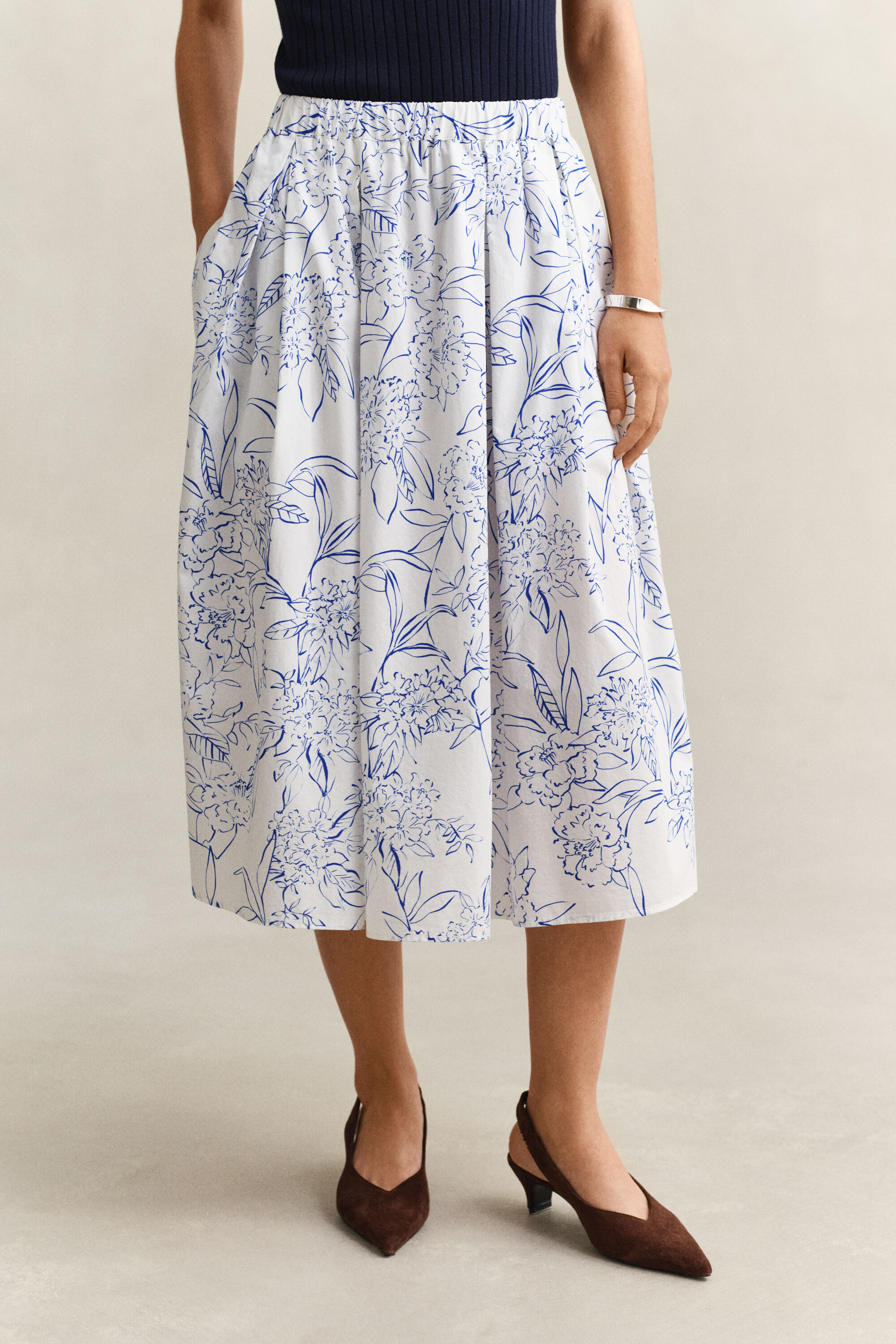 Midirok met bloemenprint