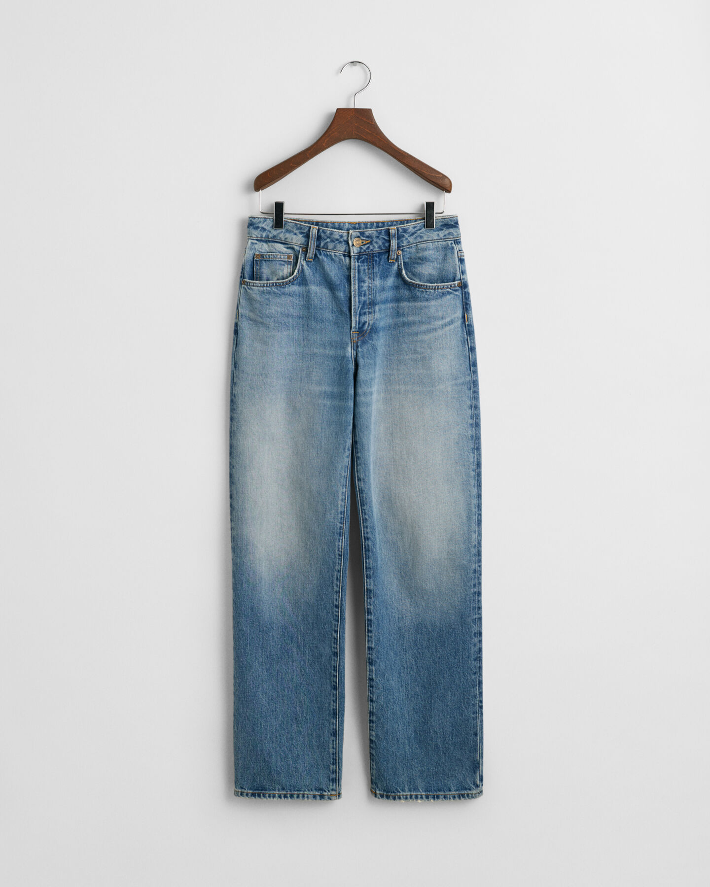 Rigid jeans met rechte pijpen